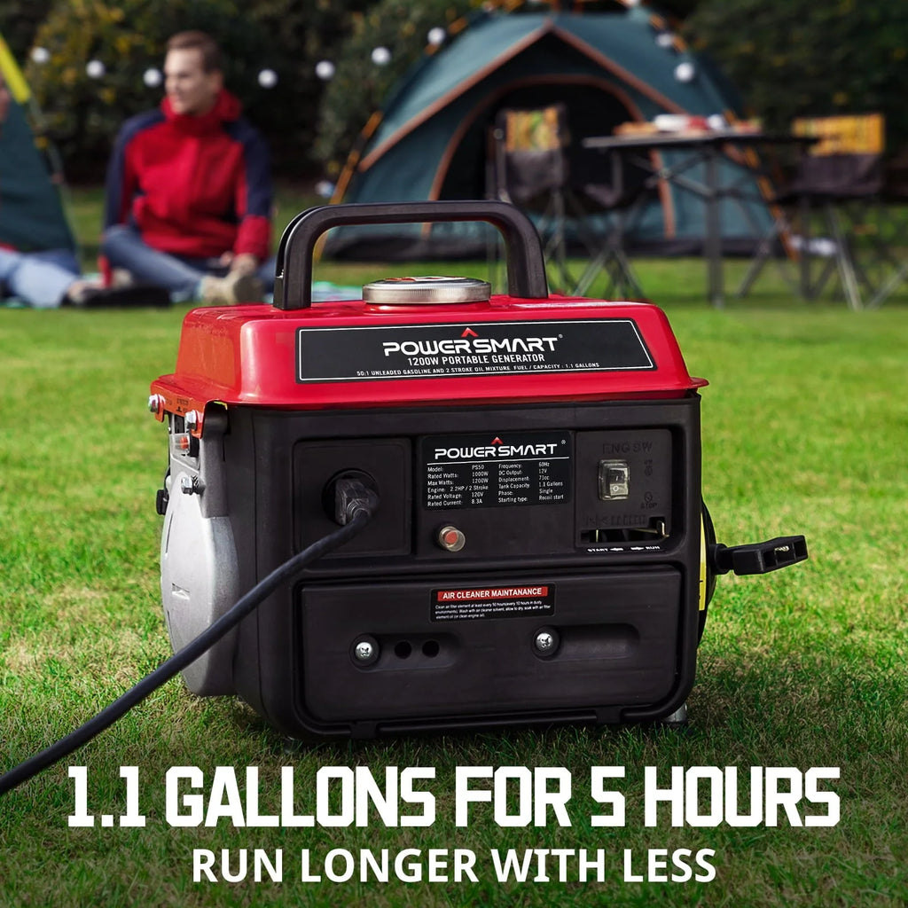 PowerSmart 1200W Portable Generator, Inverter Generator, Gasoline Powered Portable Generator, Low Noise，PS50