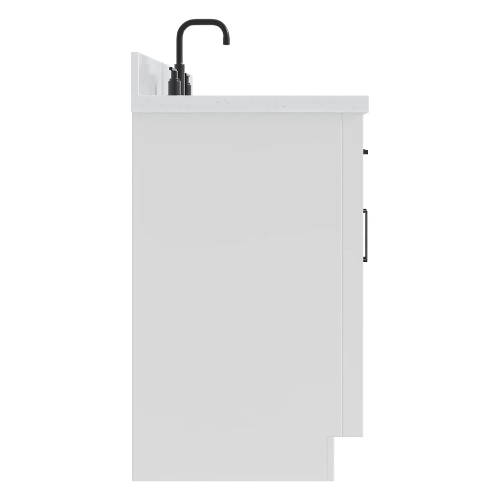 ARIEL Hepburn 48 Inch Rectangle Sink Bathroom Vanity With Carrara White Quartz Countertop 1.5 Edge In Grey