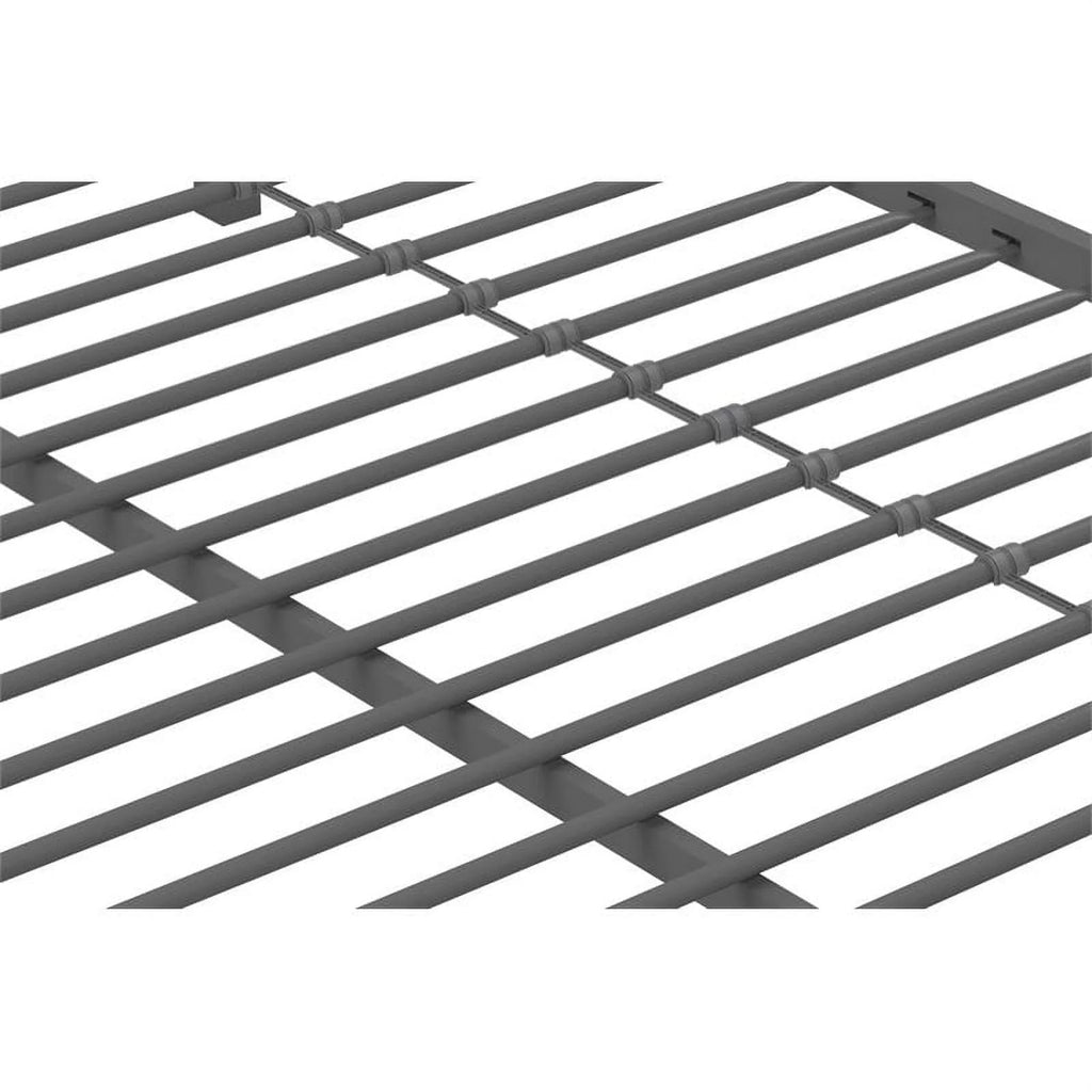 Teen Novogratz Charlie Twin-Over-Full Metal Bunk Bed, Gray