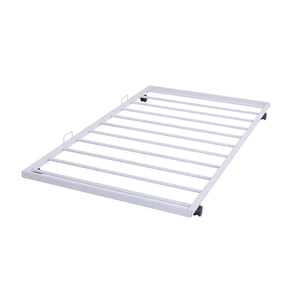 BTMWAY Twin Daybed with Trundle Included, Metal Daybed Frame with Pull Out Trundle Bed, No Box Spring Needed, Twin Size Daybed Sofa Bed for Kid's Room Bedroom, Each Bed Holds 400lb, White