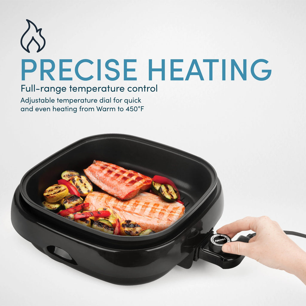 Aroma 4-Qt. 3-in-1 Grillet, Black