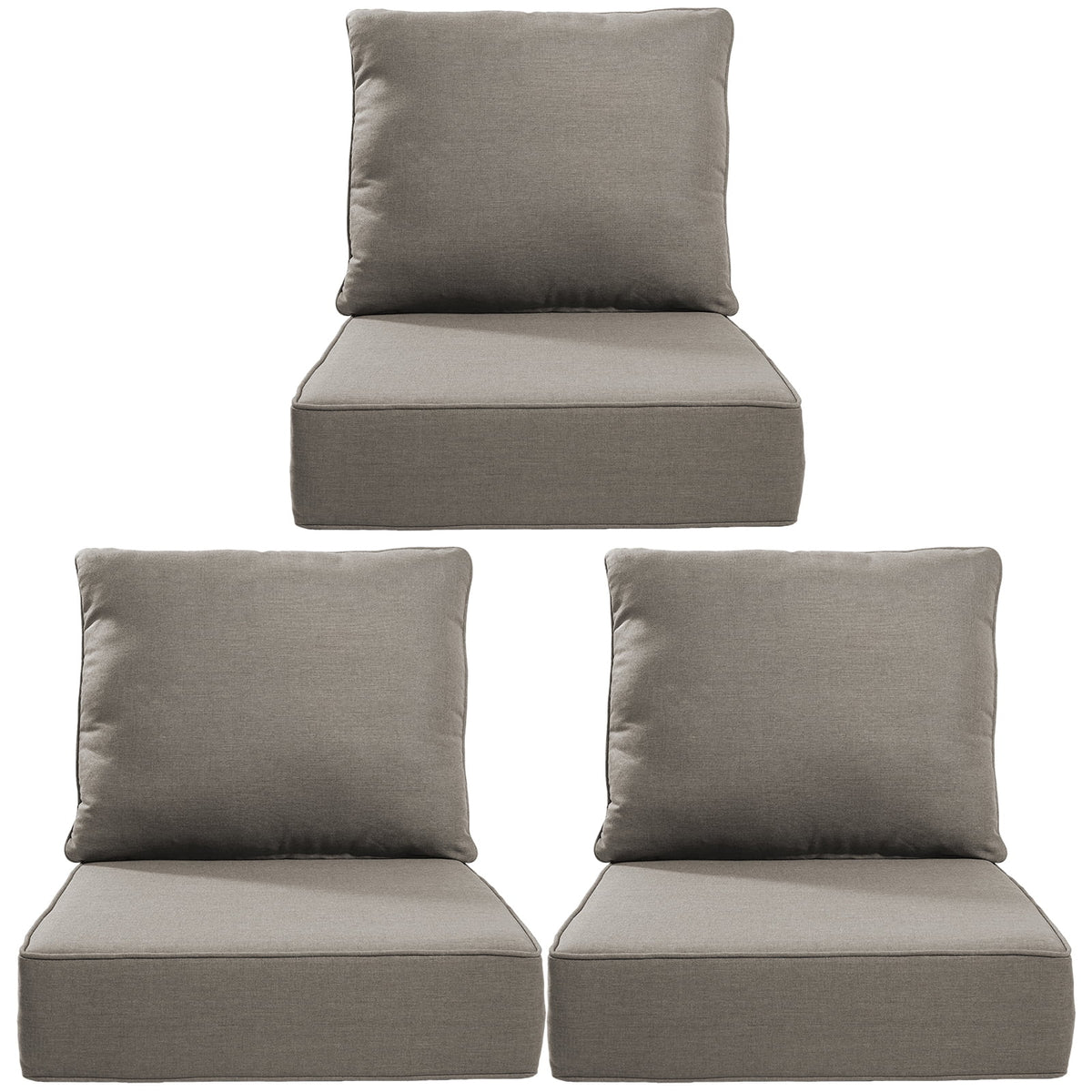 Bellefurn Outdoor Deep Seat Cushion 24 X 24 X 6 inch for Patio Furniture,Outdoor Chair Cushions Waterproof & Fade Resistant Patio Furniture Cushions for Wicker Chair, Sofa, Couch