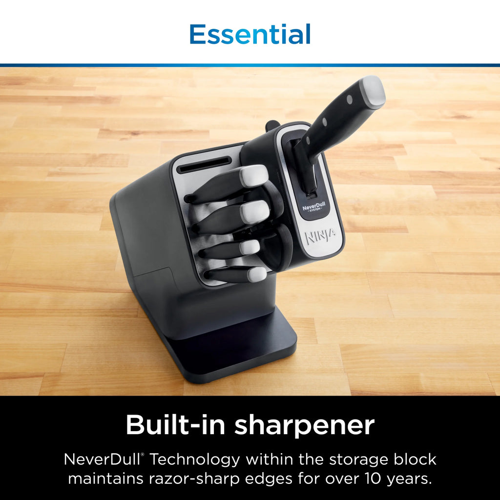Ninja? NeverDull? 7-Piece Prep Knife System, Essential, Stainless Steel, Built-in Sharpener, K12007BRN