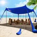 Beach Tent Sun Shelter 10x10FT Beach Shade Canopy with 8 Sandbags, UPF 50+ Protection Beach Shade Canopy, Outdoor