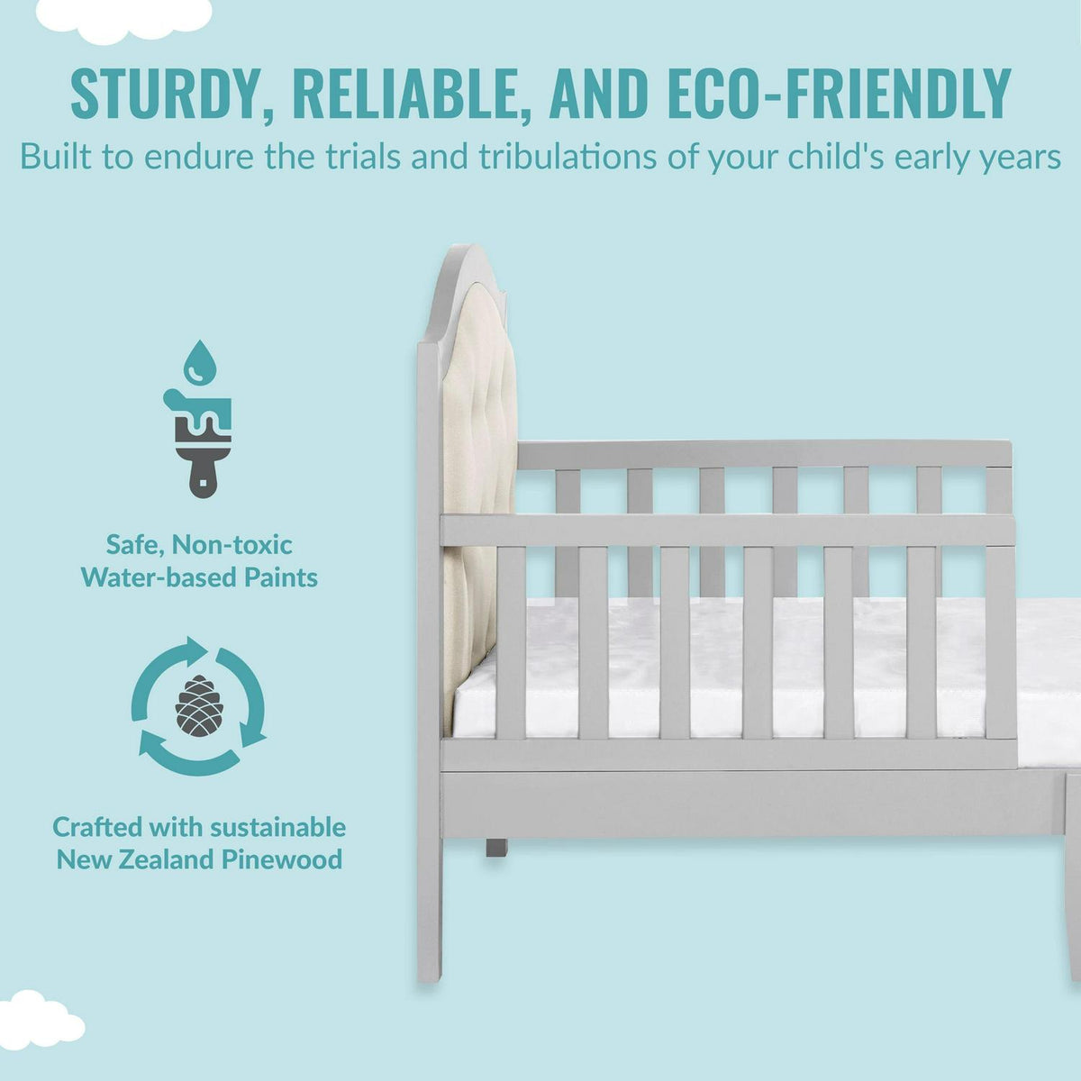 Dream On Me Zinnia Toddler Bed. Grey