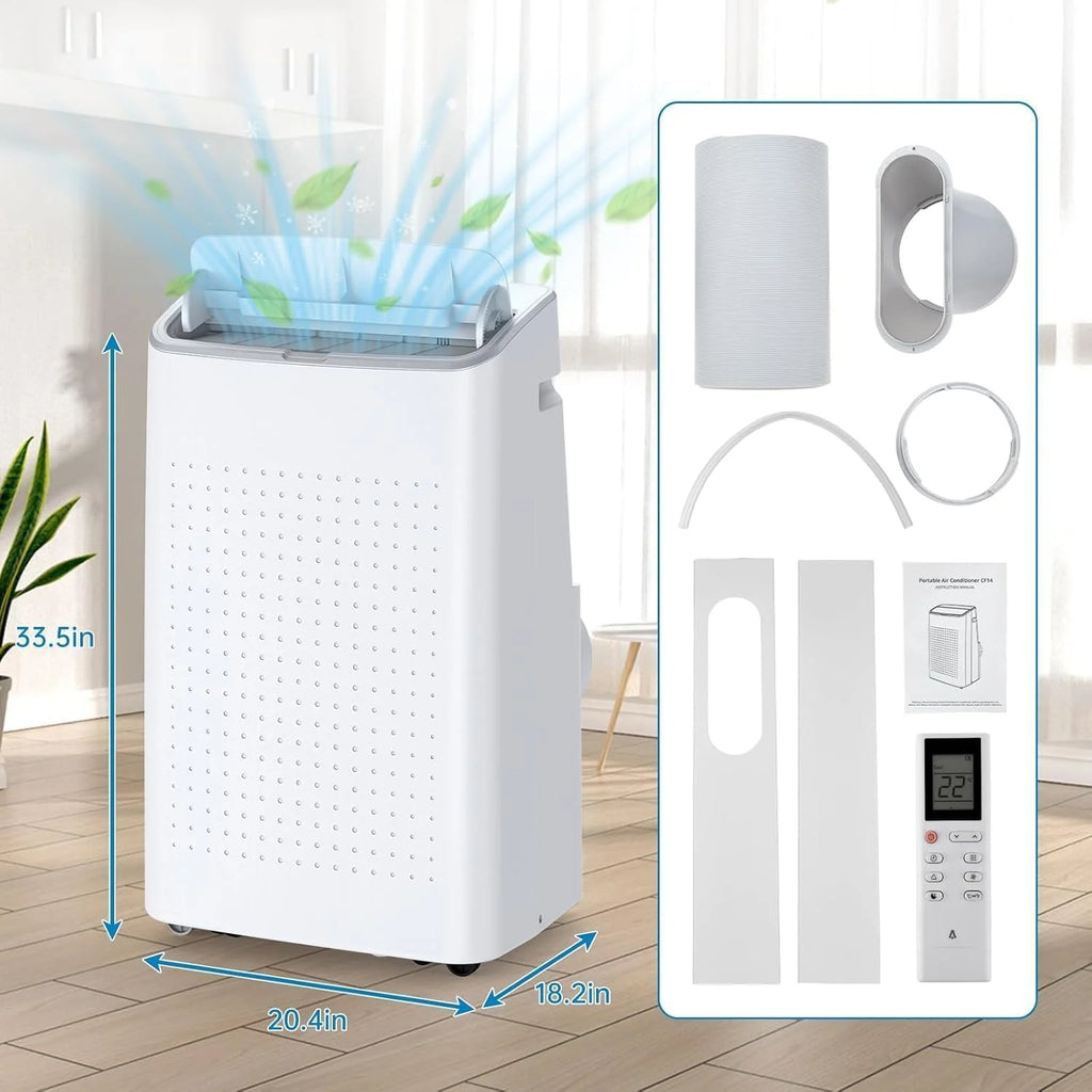 GAOMON 14000BTU Portable Air Conditioners Cool up to 750 Sq Ft, 3 in 1 Portable AC Units for Rooms with Fan & Dehumidifier, Remote Control, Sleep Mode, 24H Timer, Window Vent Kit,White