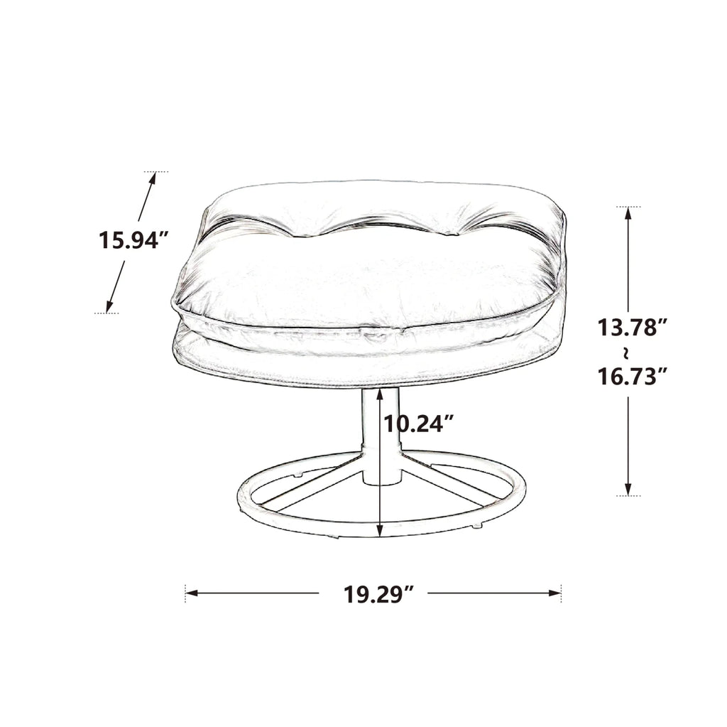Velvet Swivel Accent Chair with Ottoman, Modern Chaise Lounge Chair with Metal Frame and Footstool, Comfy Armchair Reading Chair for Living Room Bedroom Office,Blue