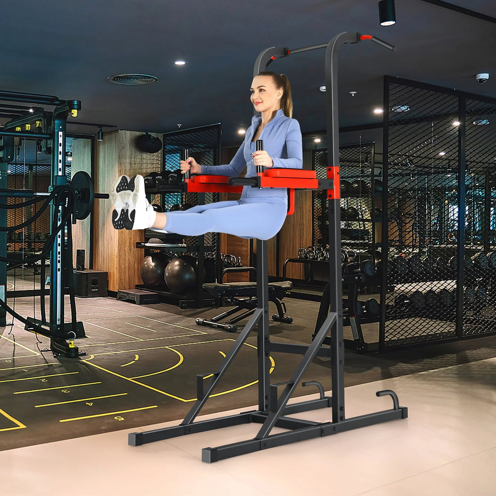 Goplus Multi-function Power Tower Pull Up Bar Dip Stand Home Gym Full-body Workout