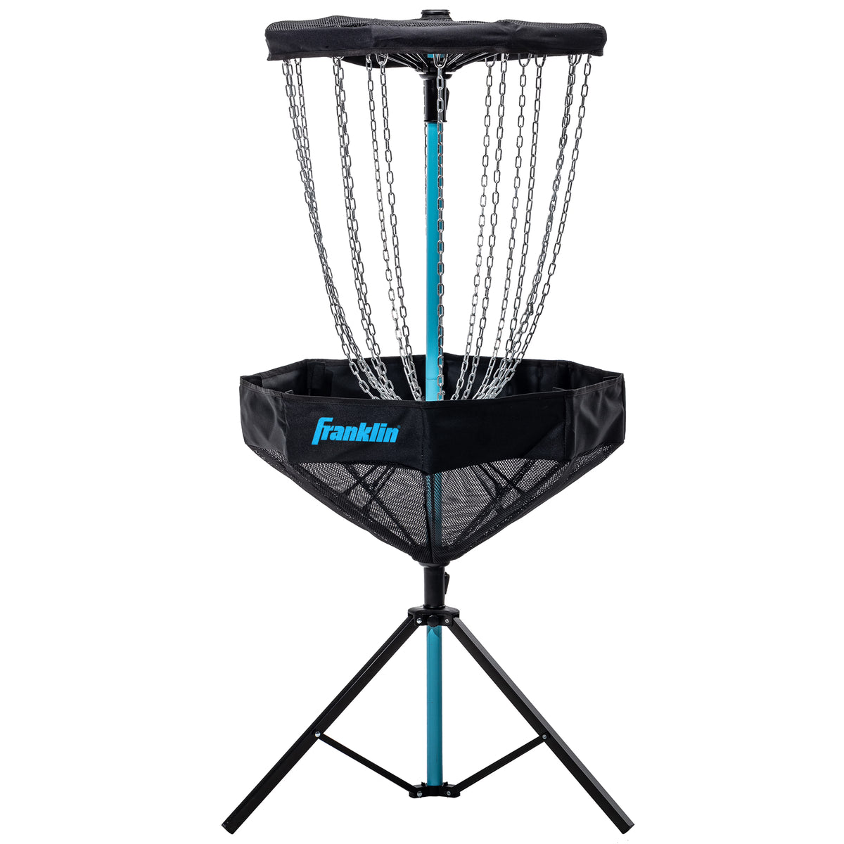 Franklin Sports Disc Golf Basket - PDGA Approved - Elite Portable Disc Golf Target Basket Set with Premium Metal Chains + Canvas Basket - Disc Golf Equipment + Hole Stand