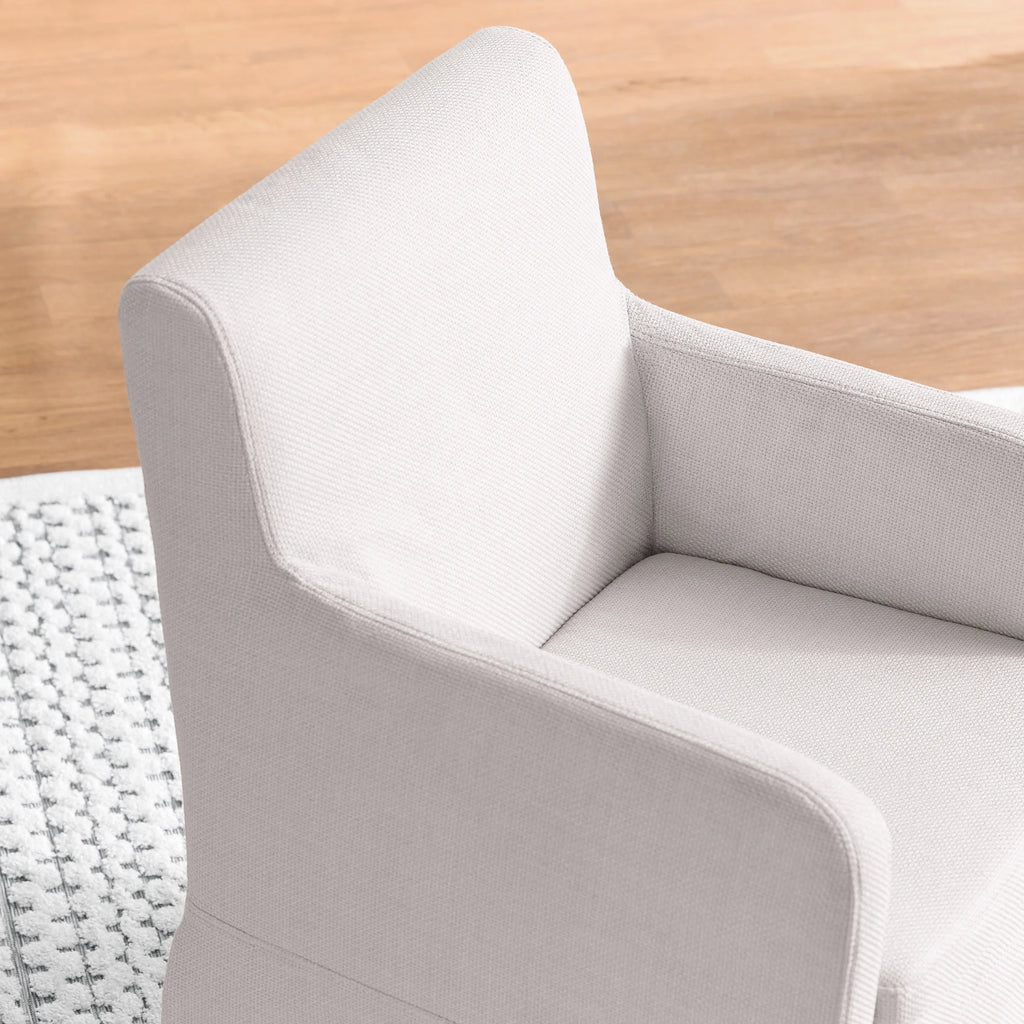 My Texas House Wren Slipcover Dining Chair with Rolling Caster Wheels, Cream