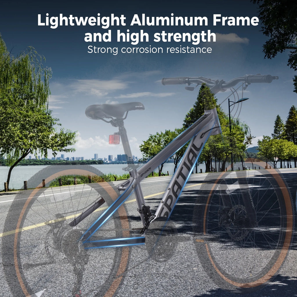 SPATIAL 24/26/27.5/29 inch Mountain Bike,8/21 Speed Lightweight Aluminum Magensium Frame Mountain Bicycle,Fits Men Women Teenagers Adult Disc Brake MTB Bicycle