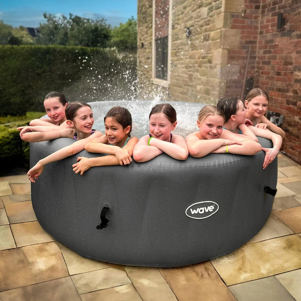 Wave Atlantic 4-Person Round inflatable Hot Tub with integrated Heater and Aquajet Massage System