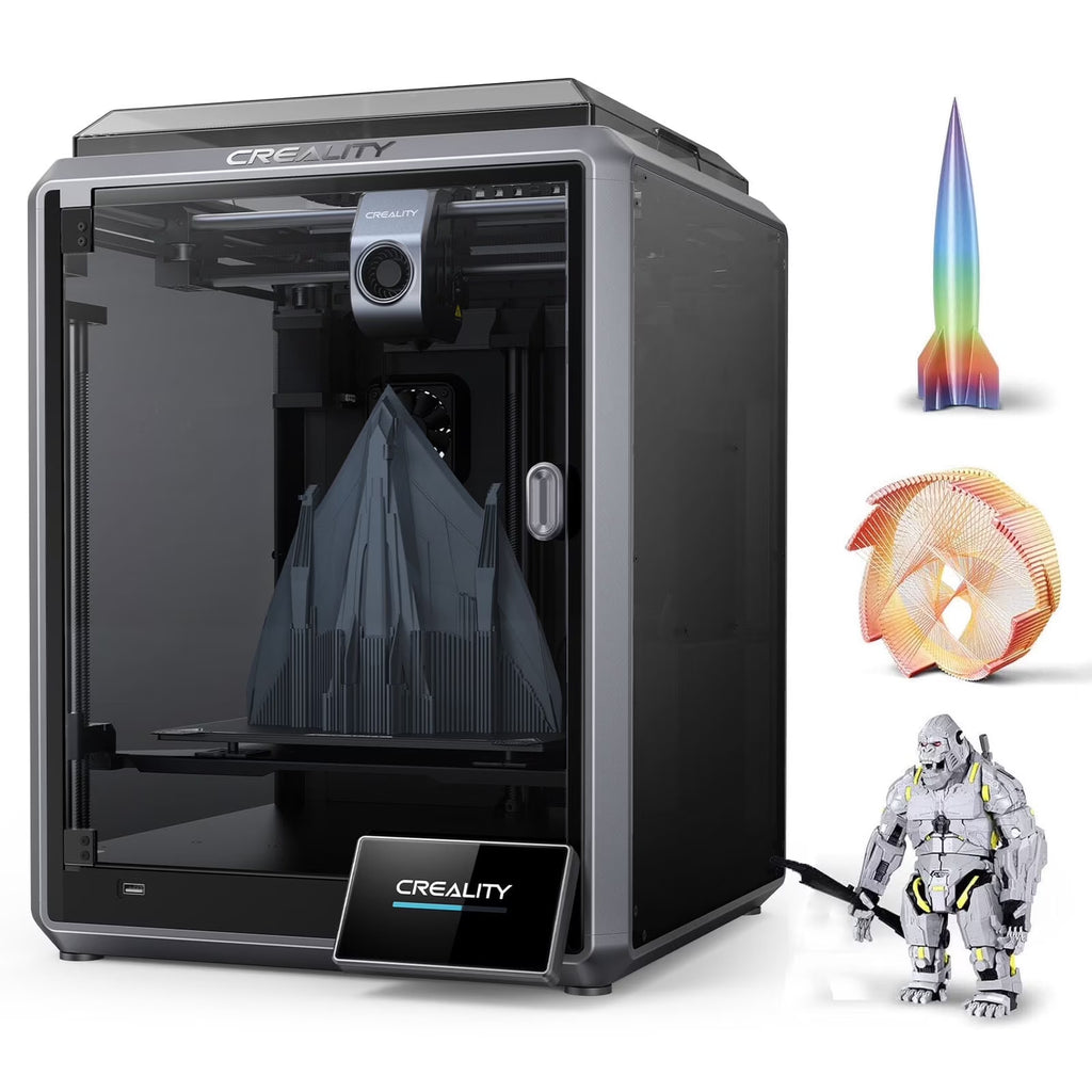 Creality K1 3D Printer Upgrade 600mm/s High-Speed 3D Printer with 4.3" Color Touch Screen, Hands-Free Auto Leveling, Dual Fans Cooler, One Tap Self-Test, Printing Size 220*220*250mm