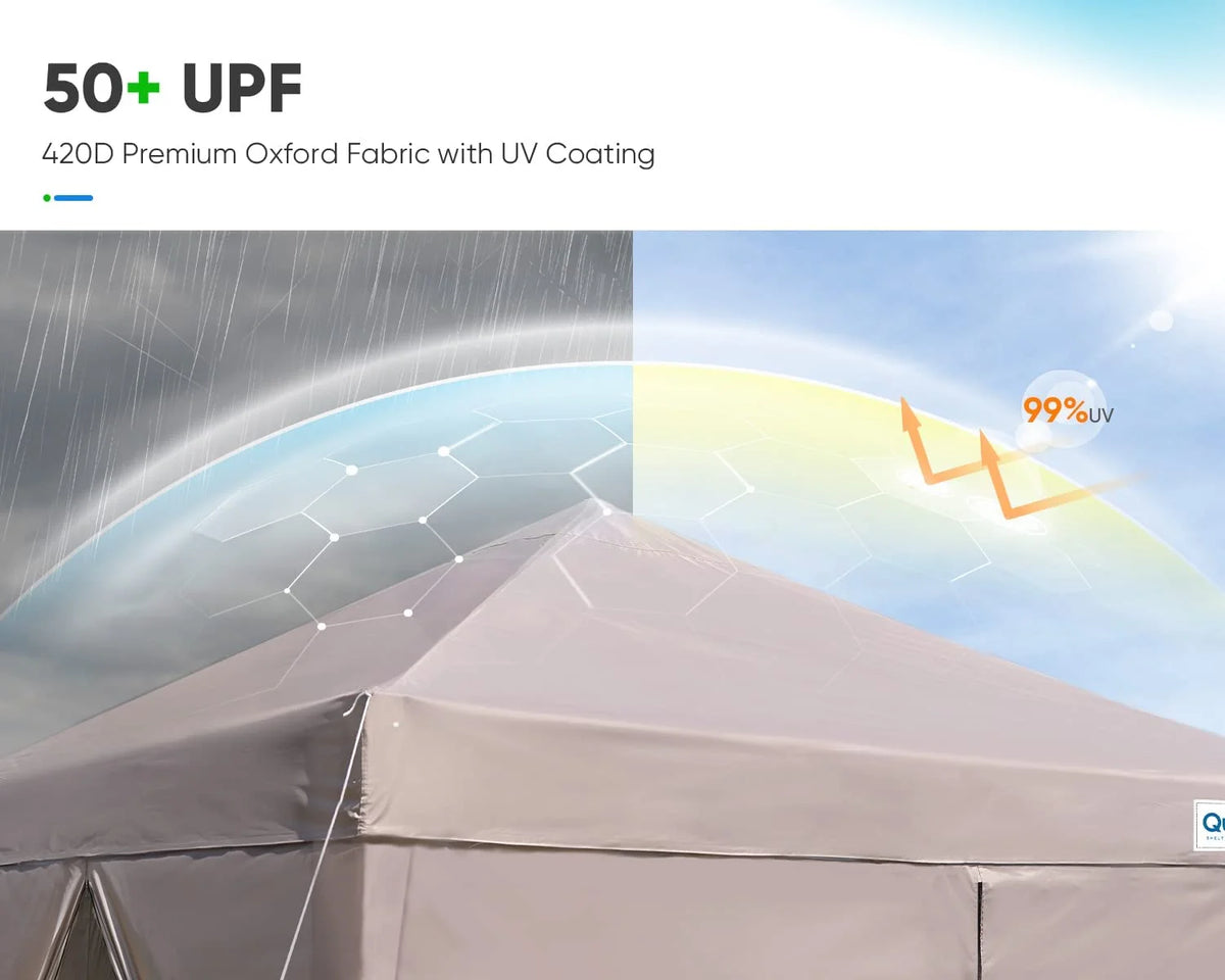 Quictent 8'x8' Pop up Canopy Tent with Sidewalls Instant Outdoor Gazebo Canopy Tent Shelter Enclosed Waterproof, with Wheeled Bag (Pink)