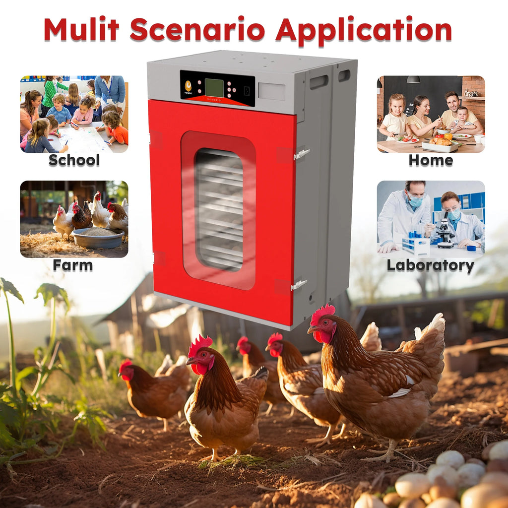Montary 56 Egg Incubator: Auto Turning, Humidity Control & Water Refill for Chicken/Duck/Goose Eggs w/ Candler