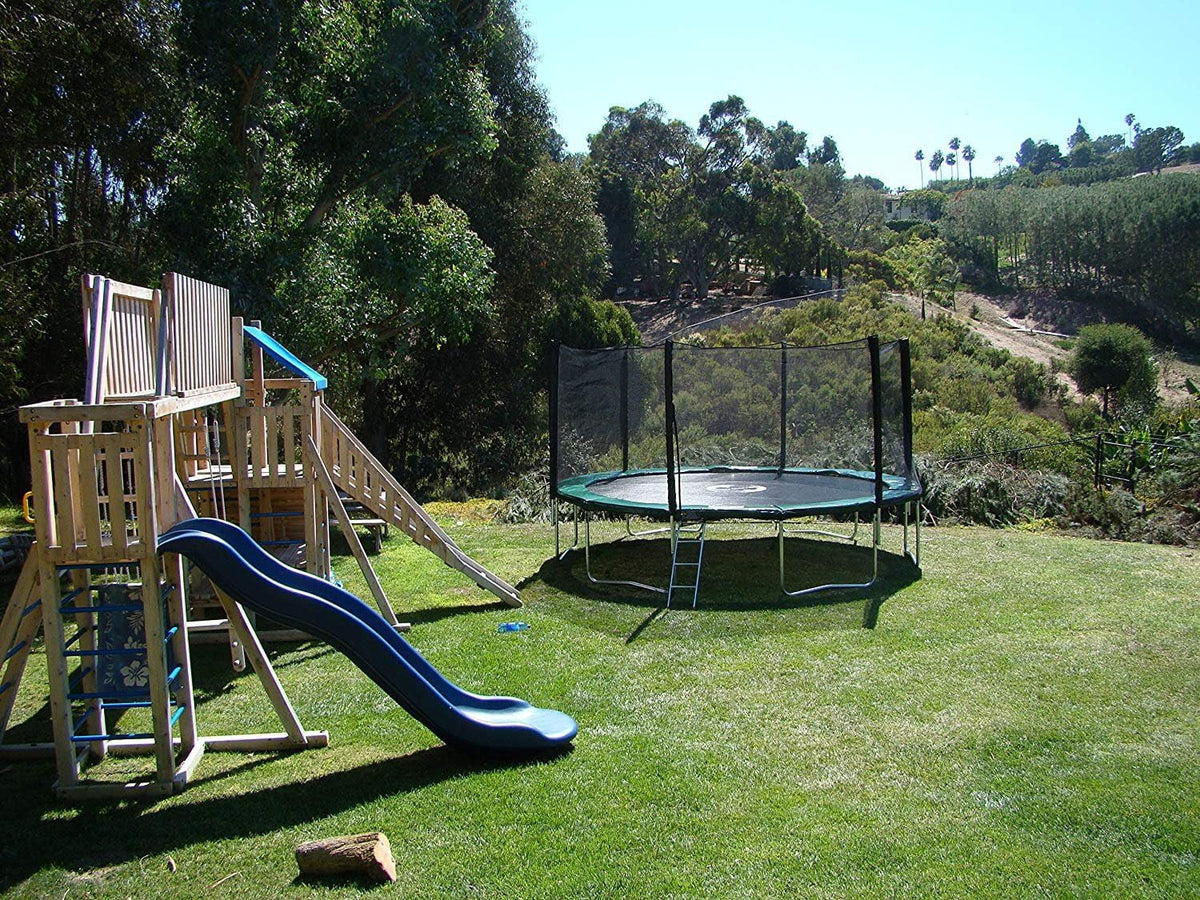 Galactic Xtreme 10x17 FT Outdoor Rectangle Trampoline with Net Enclosure 750Lbs Heavy Weight Jumping Capacity - Outdoor Gymnastics Trampolines for Adults and Kids