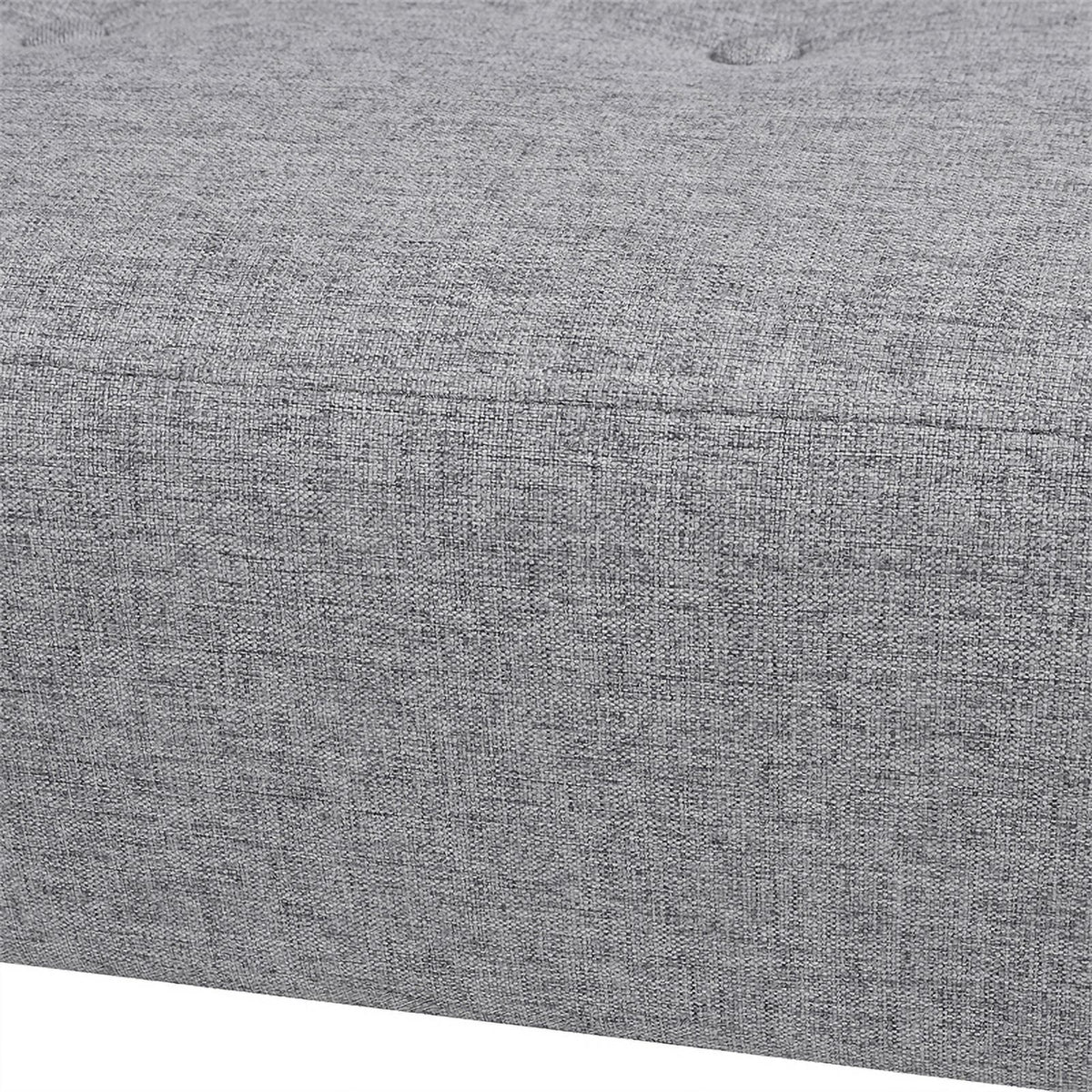 Jennifer Taylor Home Jared Roll Arm Tufted Polyester Fabric Bench, Sky Neutral Beige