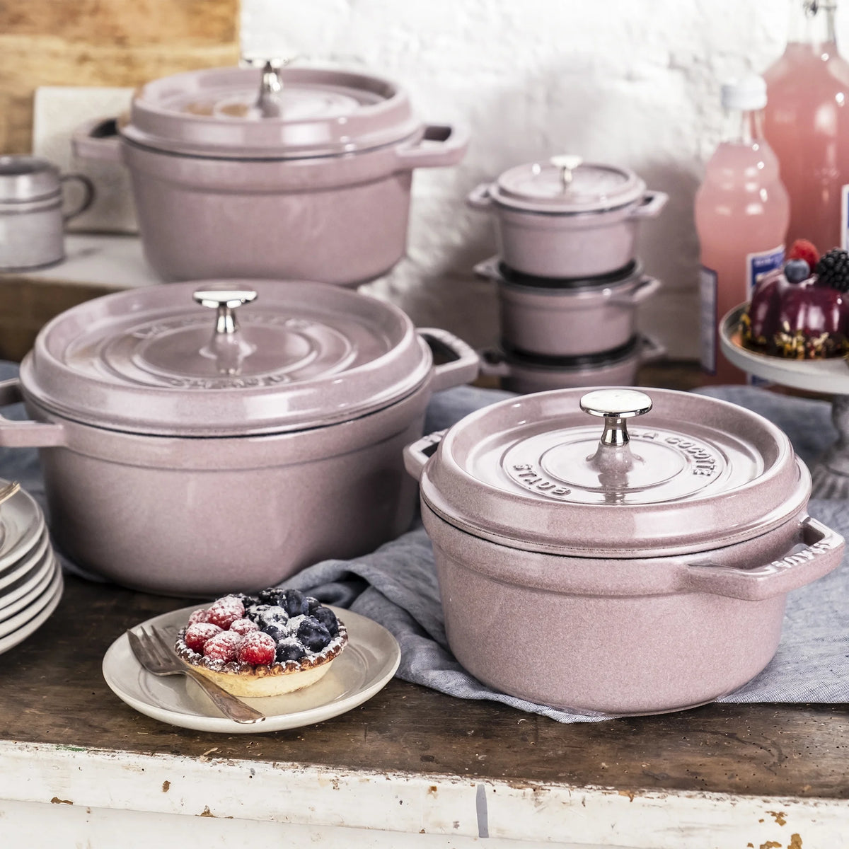 Staub Cast Iron 4-qt Round Cocotte - Matte Black
