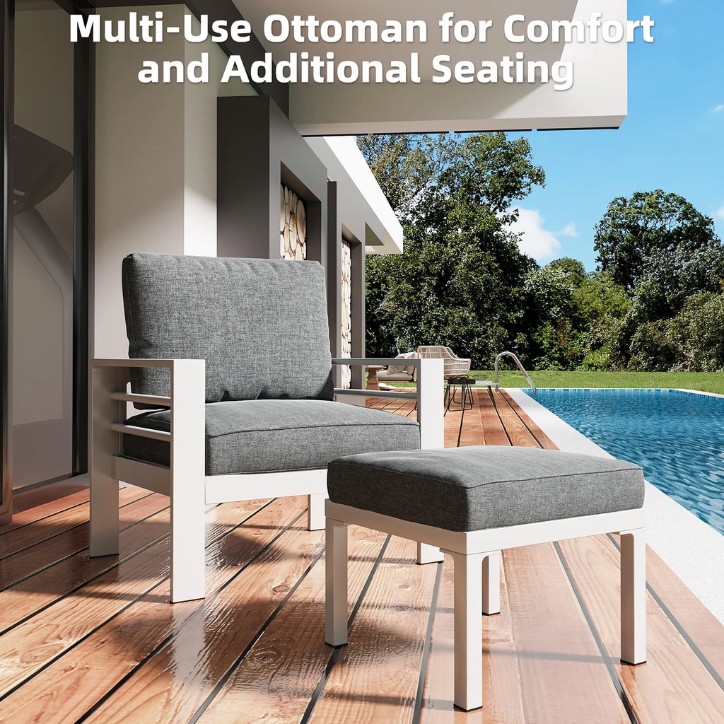 AECOJOY Aluminum Outdoor Furniture Set, 7 Pieces Metal Patio Furniture on sale Outdoor Couch Patio Conversation Set - Light Grey
