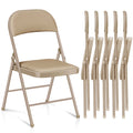 Vebreda Padded Metal Folding Chair, 6-Pack, Kahki