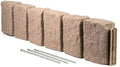 Beuta Landscape Edging | Garden Edging Border | Faux Stone Block XL for Lawn Edging, Flower Beds & Yard Edging 1 Pack | Each Section Has 6 Blocks 48" L x 4" W x 9.5" H | 3 Spikes | Sandstone