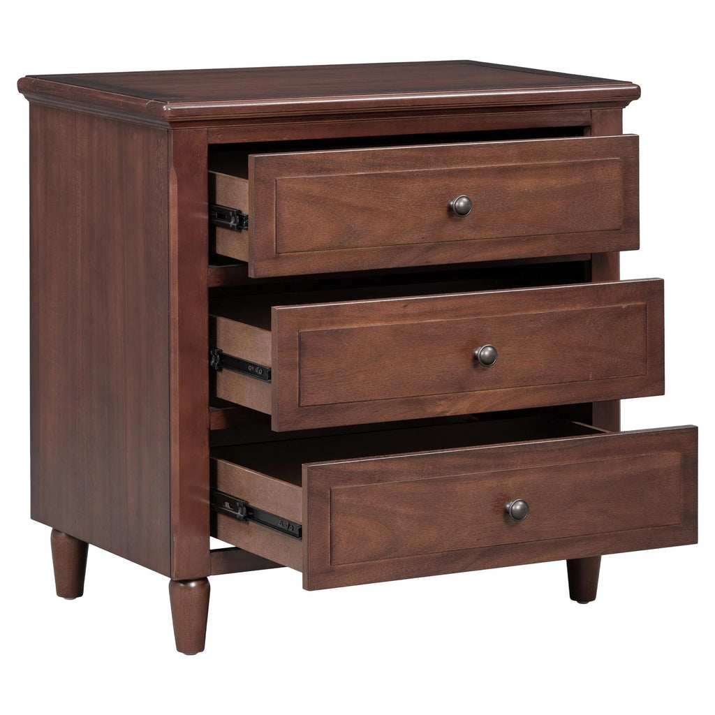 White Nightstand for Bedroom, Atumon Nightstand with 3 Drawers, Wood Bedside Table, Modern Nightstand Furniture for Bedroom, 28"L x 16.9"W x 28"H