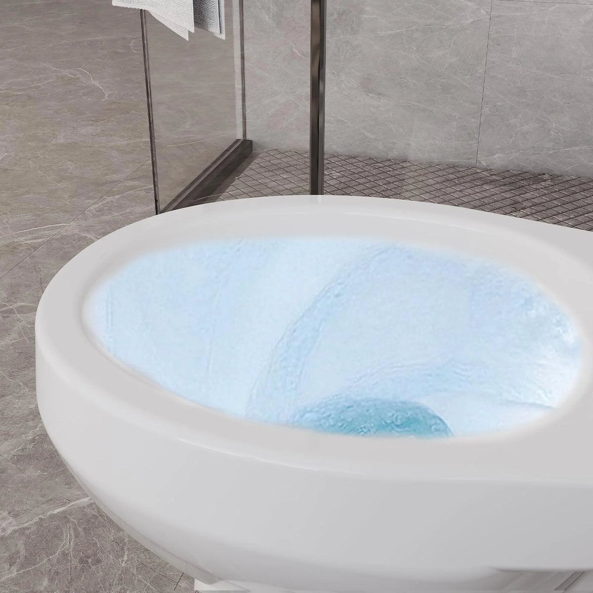 TROPOW Toilet, Two-Piece Toilet, ADA Toilet with Dual Flush, Elongated Toilets for Bathrooms with Soft Close Seat, Universal Height,White