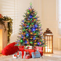 Costway 5 FT Pre-Lit Christmas Tree Hinged with 250 Multi-color Lights & 844 Branch Tips