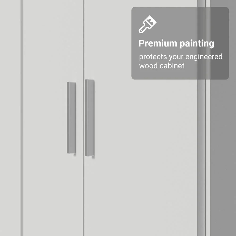 Madesa Garage Set 3 Pantry Storage Cabinet with 15 Utility Shelves 71"L Wooden Organization Unit for Garage - White
