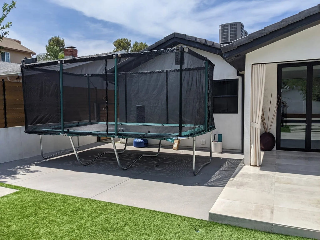 Galactic Xtreme 10x17 FT Outdoor Rectangle Trampoline with Net Enclosure 750Lbs Heavy Weight Jumping Capacity - Outdoor Gymnastics Trampolines for Adults and Kids