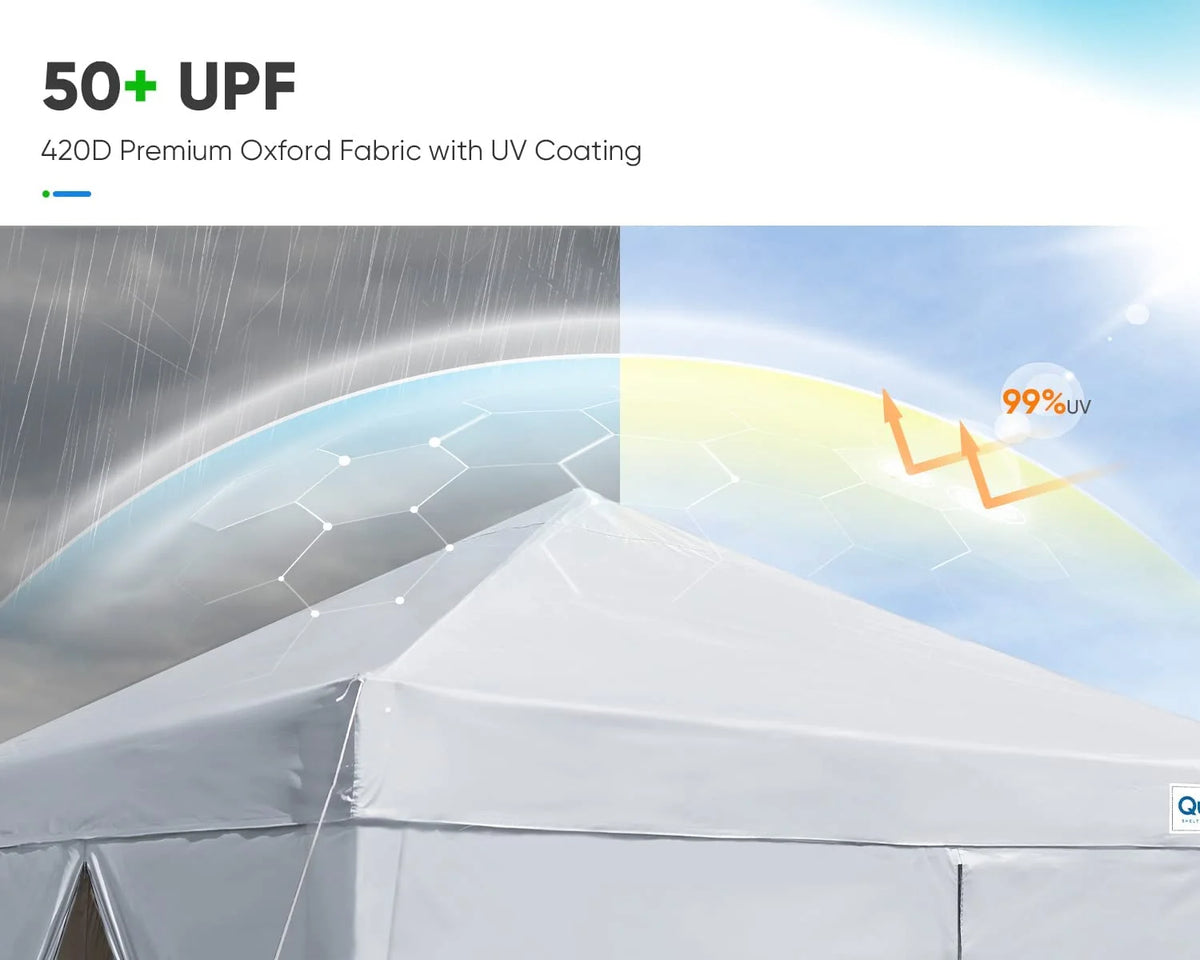 Quictent 8'x8' Pop up Canopy Tent with Sidewalls Instant Outdoor Gazebo Canopy Tent Shelter Enclosed Waterproof, with Wheeled Bag (Pink)