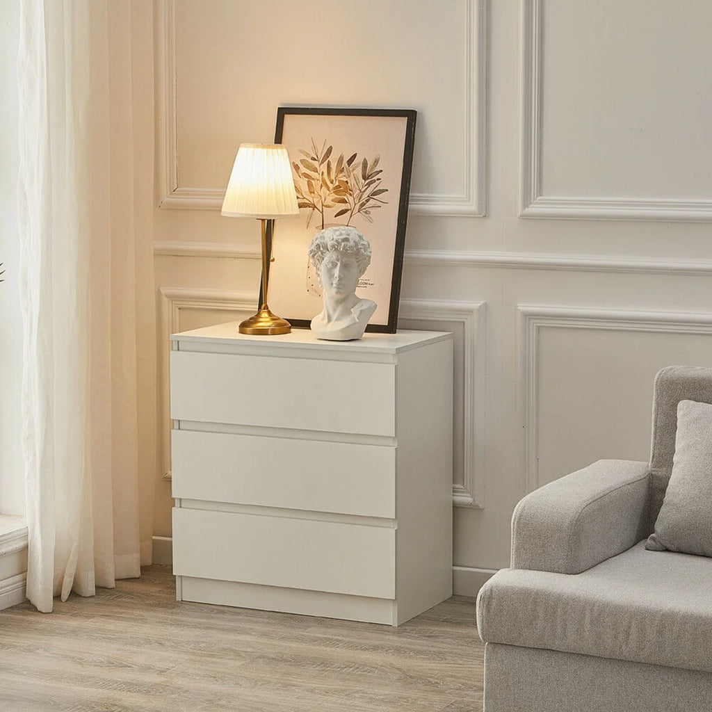 Hommpa White Dresser for Bedroom, 3 Drawers dresser for closet, Small Chests of Drawers for Adult, 30" Tall Nightstand Wood Storage Cabinet for Living Room, Hallway, Entryway