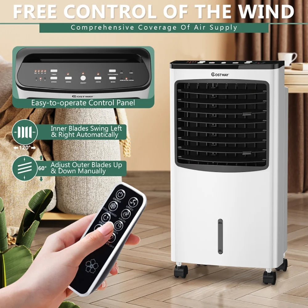 Resenkos Air Conditioner, Cooler,3-in-1 Portable Evaporative Air Conditioner Cooler with Remote Control for Home