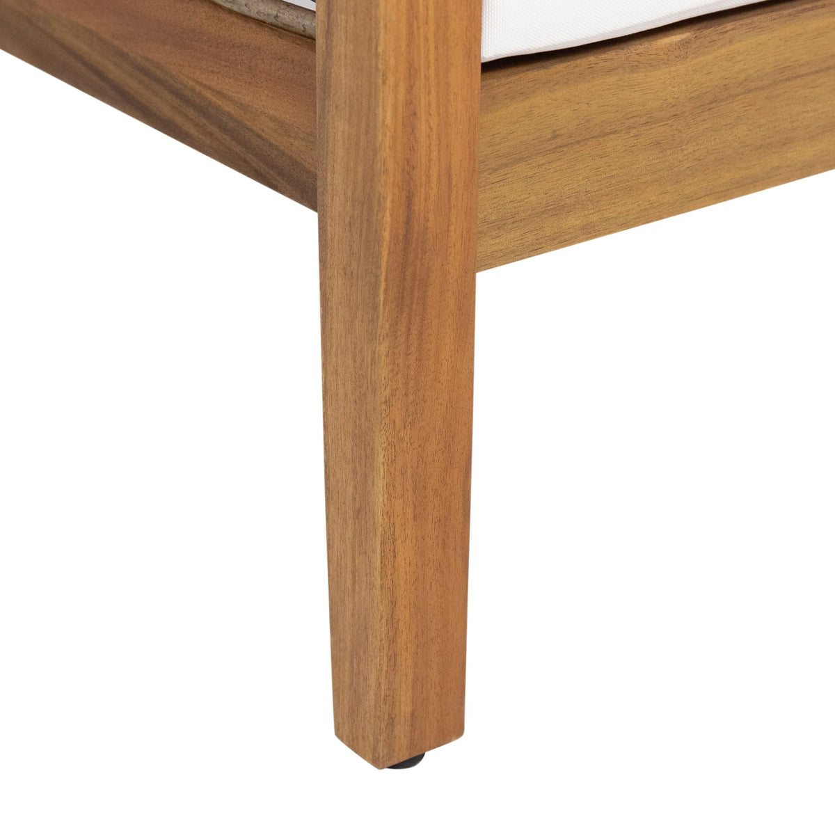 Morrow Outdoor Acacia Wood 4 Seater Chat Set with Cushions, Teak, Mixed Brown, and Beige