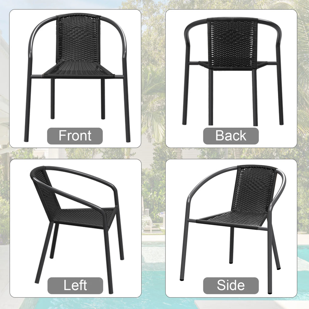 Gaildon Pack Medium Brown Rattan Indoor-Outdoor Restaurant Stack Chair | Versatile and Stylish Seating