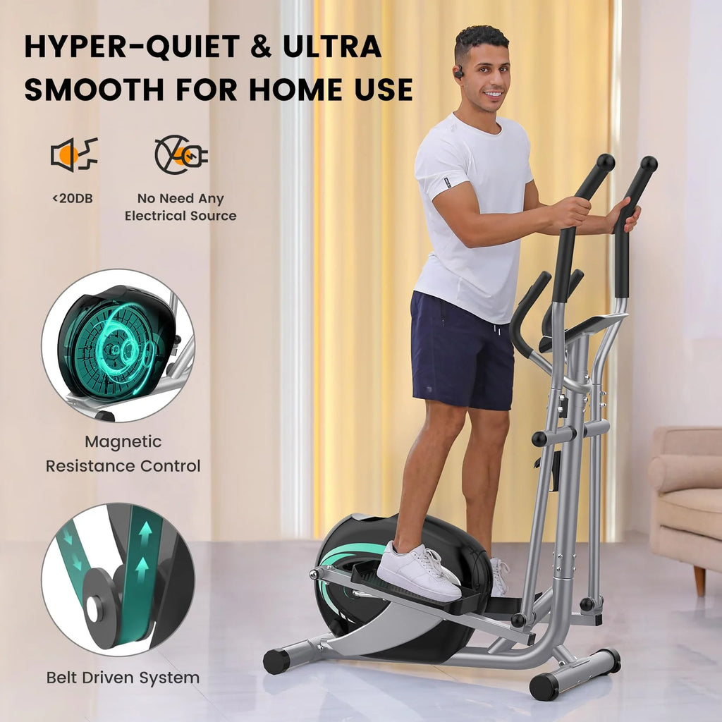 Elliptical Machine, Dprodo Magnetic Elliptical Trainer Fitness Equipment for Home Gym Cardio Workout 265lb