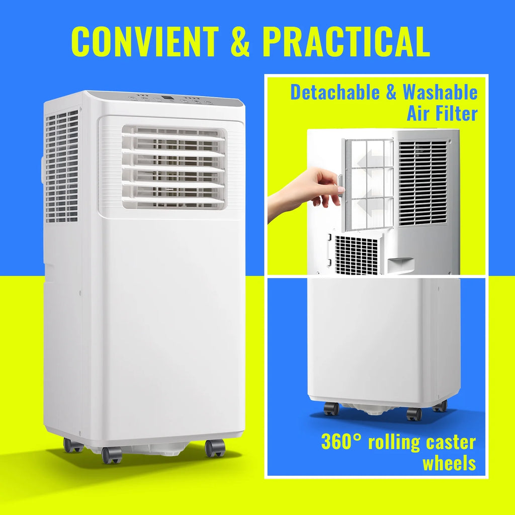 TACOOL Portable Air Conditioner 8000 BTU Portable Ac Unit up to 250 Sq, 3 IN 1 with Remote Control, All White, New