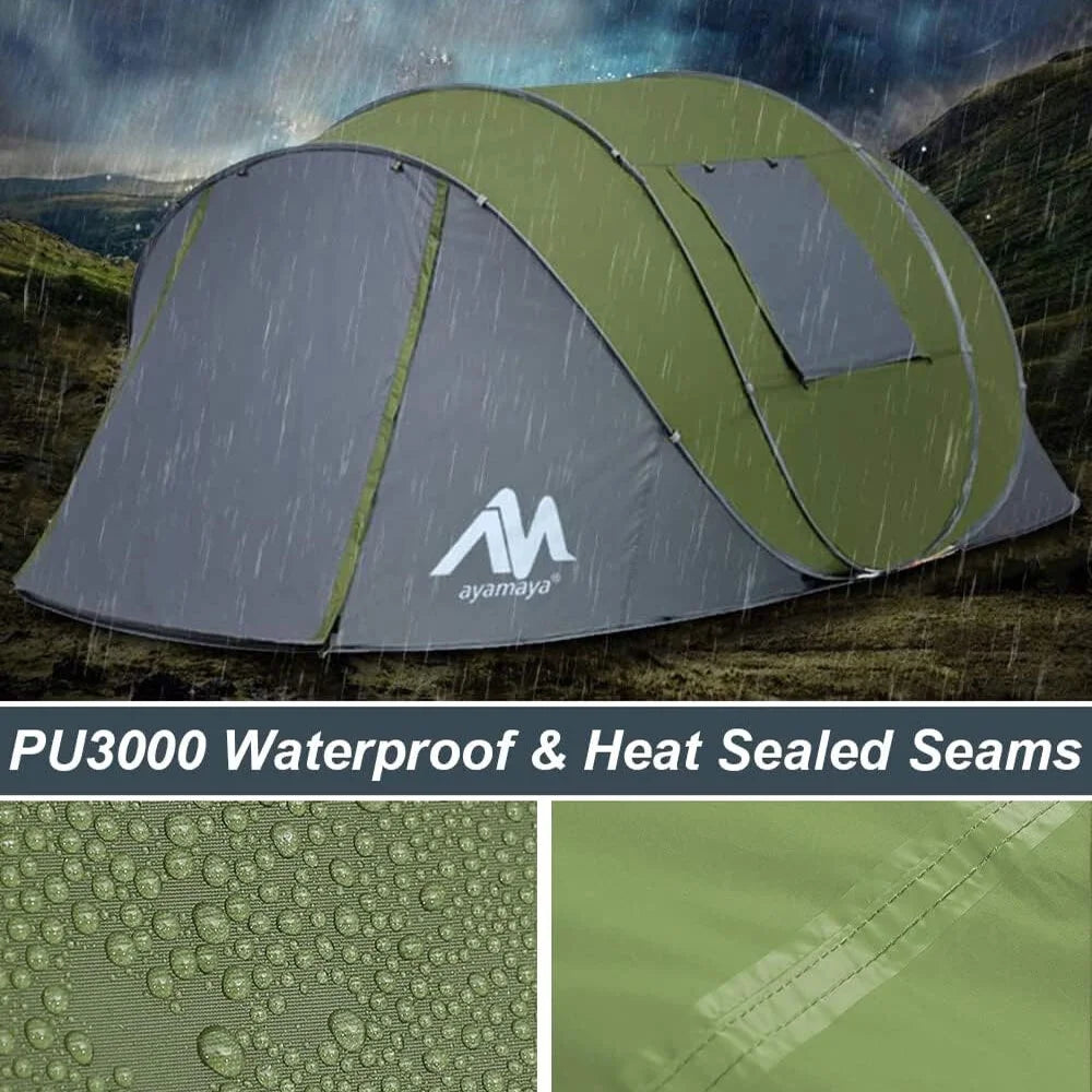 4-6 Person Pop Up Tents Waterproof Windproof Instant Tent for Camping Hiking