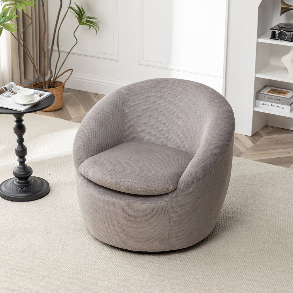 Roundhill Furniture Winnie Modern Barrel Chair, 360 Swivel