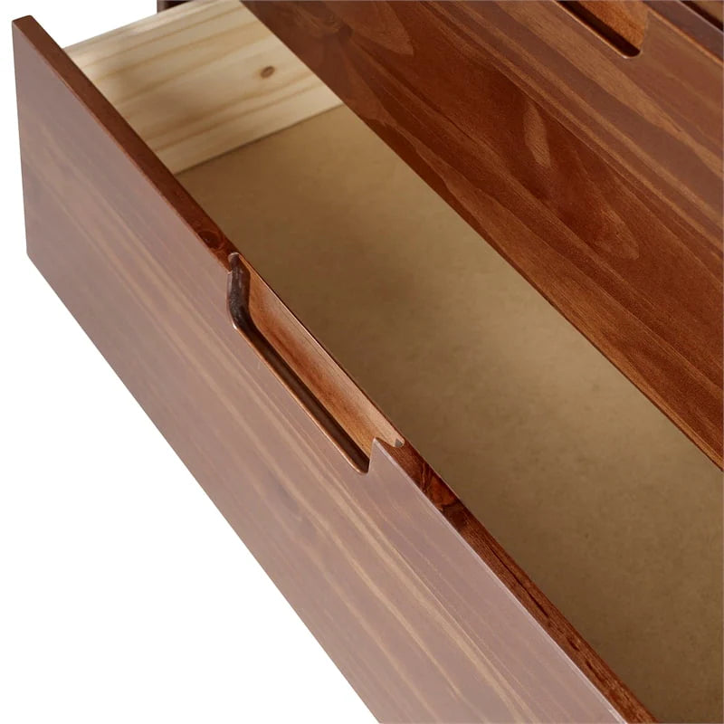 Allora 3 Drawer Mid Century Modern Wood Dresser in Walnut