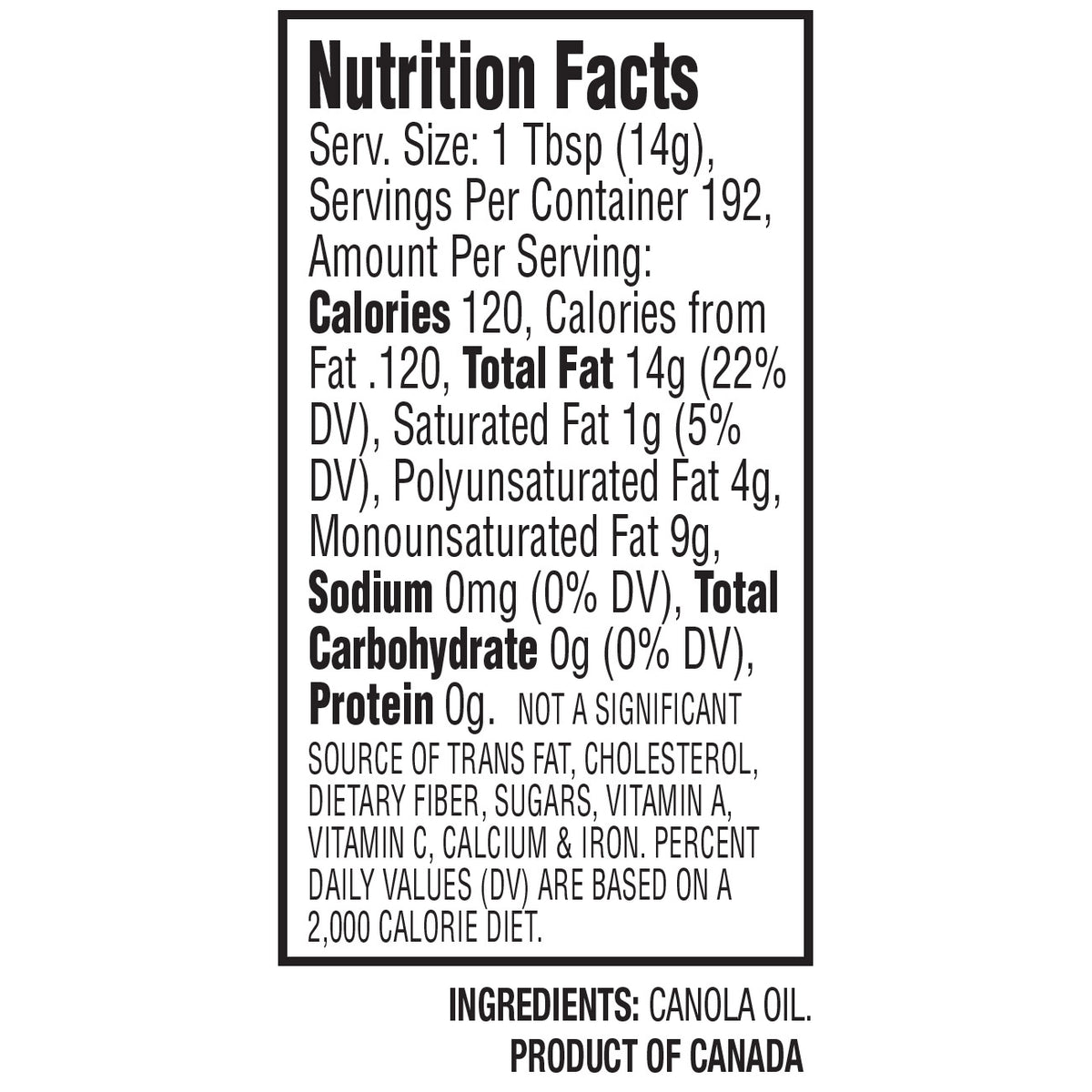 Kirkland Signature, Canola Oil, 3 qt, 2-count