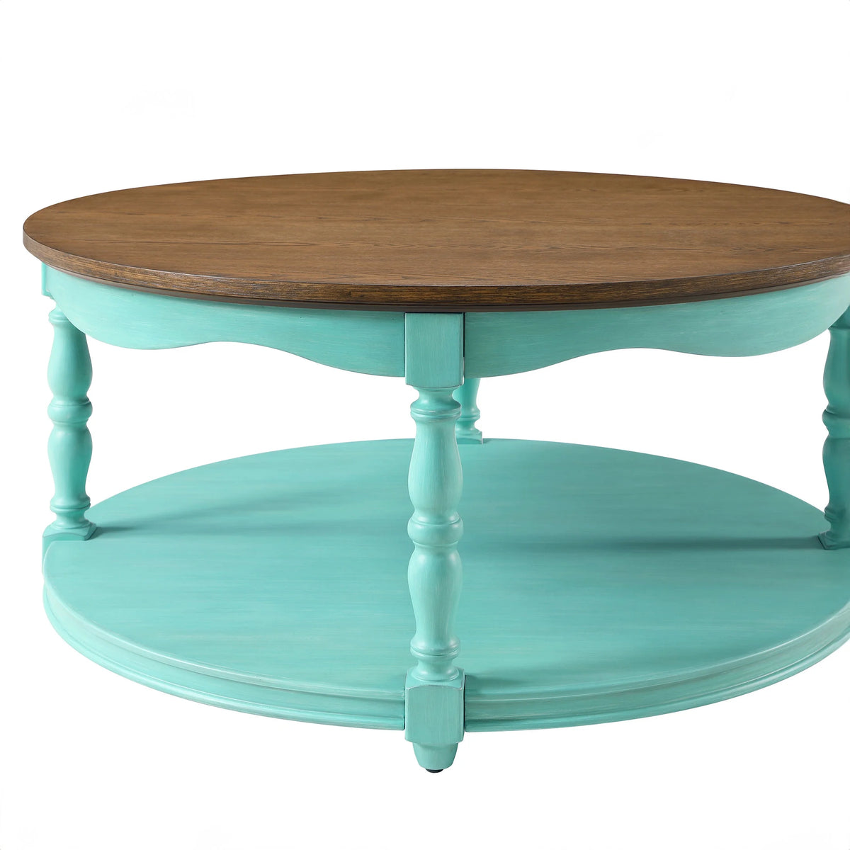 Pioneer Woman Helen Round Coffee Table, Teal
