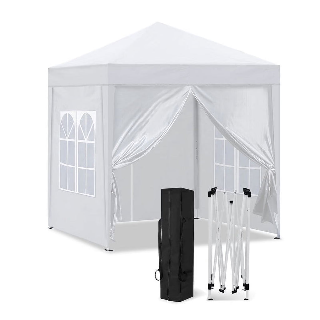 Clipop Portable 10x10ft Pop Up Gazebo, Instant Canopy Waterproof Anti-UV Shelter with 4 Side Panels & Carry Bag,Blue