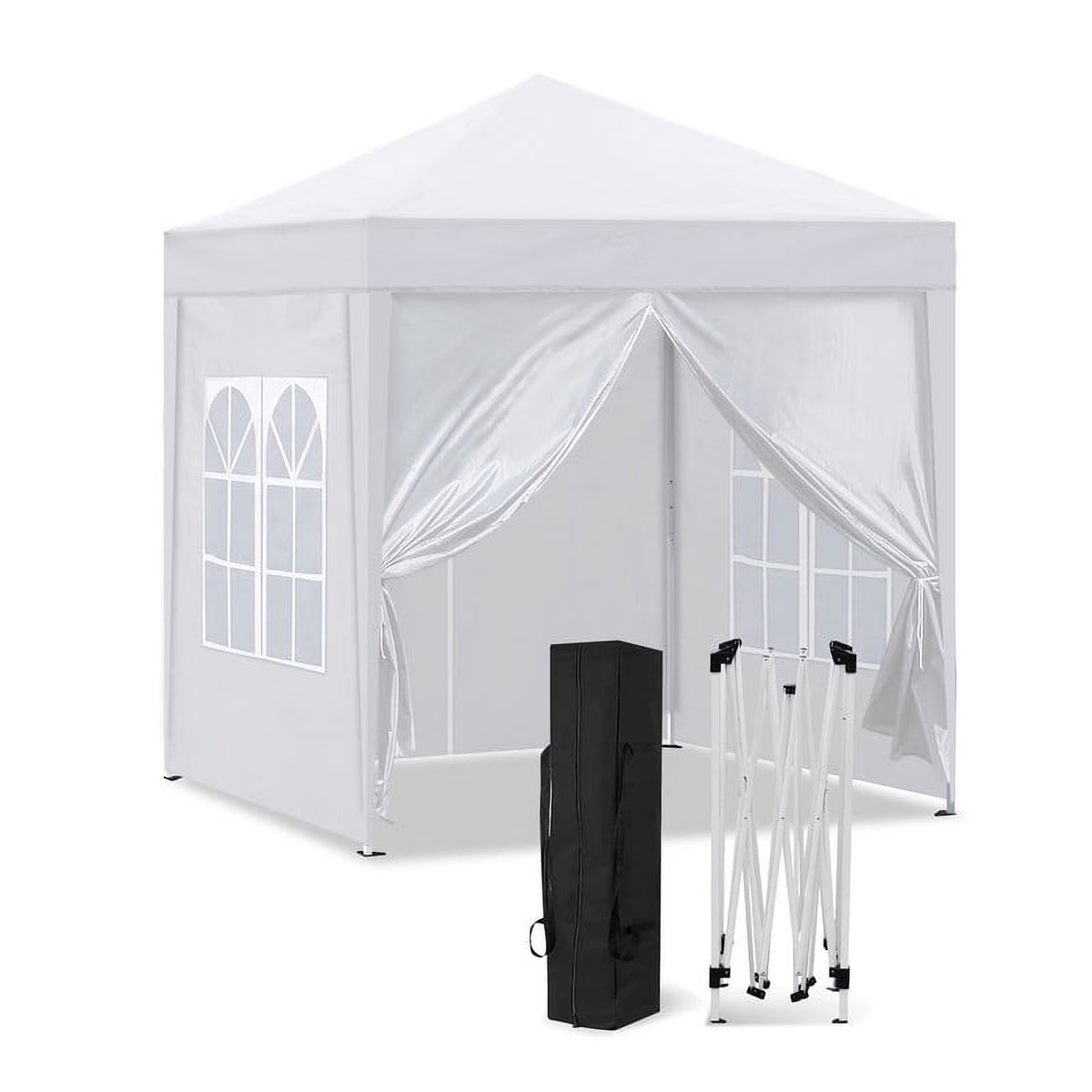 Clipop Portable 10x10ft Pop Up Gazebo, Instant Canopy Waterproof Anti-UV Shelter with 4 Side Panels & Carry Bag,Blue