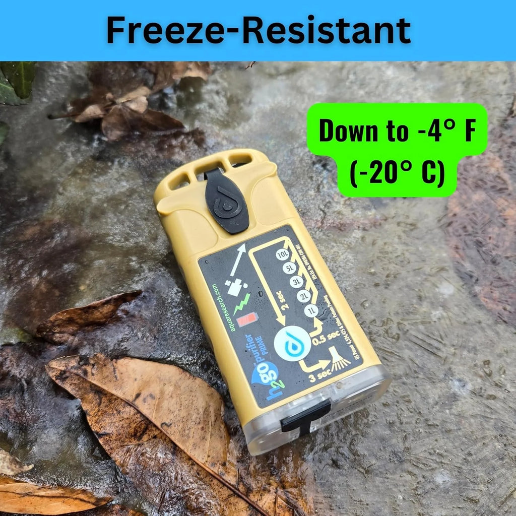 H2gO Prime Survival Water Purifier, 5 mg/L, Camping Water Purifier, Tactical Survival Gear, Emergency Water Filtration. Hiking Gear Essential with Virtually Unlimited Purification.
