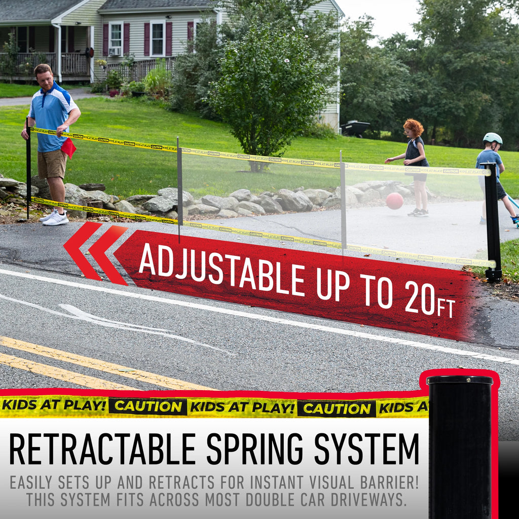 Franklin Sports Retractable Driveway Barrier Visual Safety Barrier