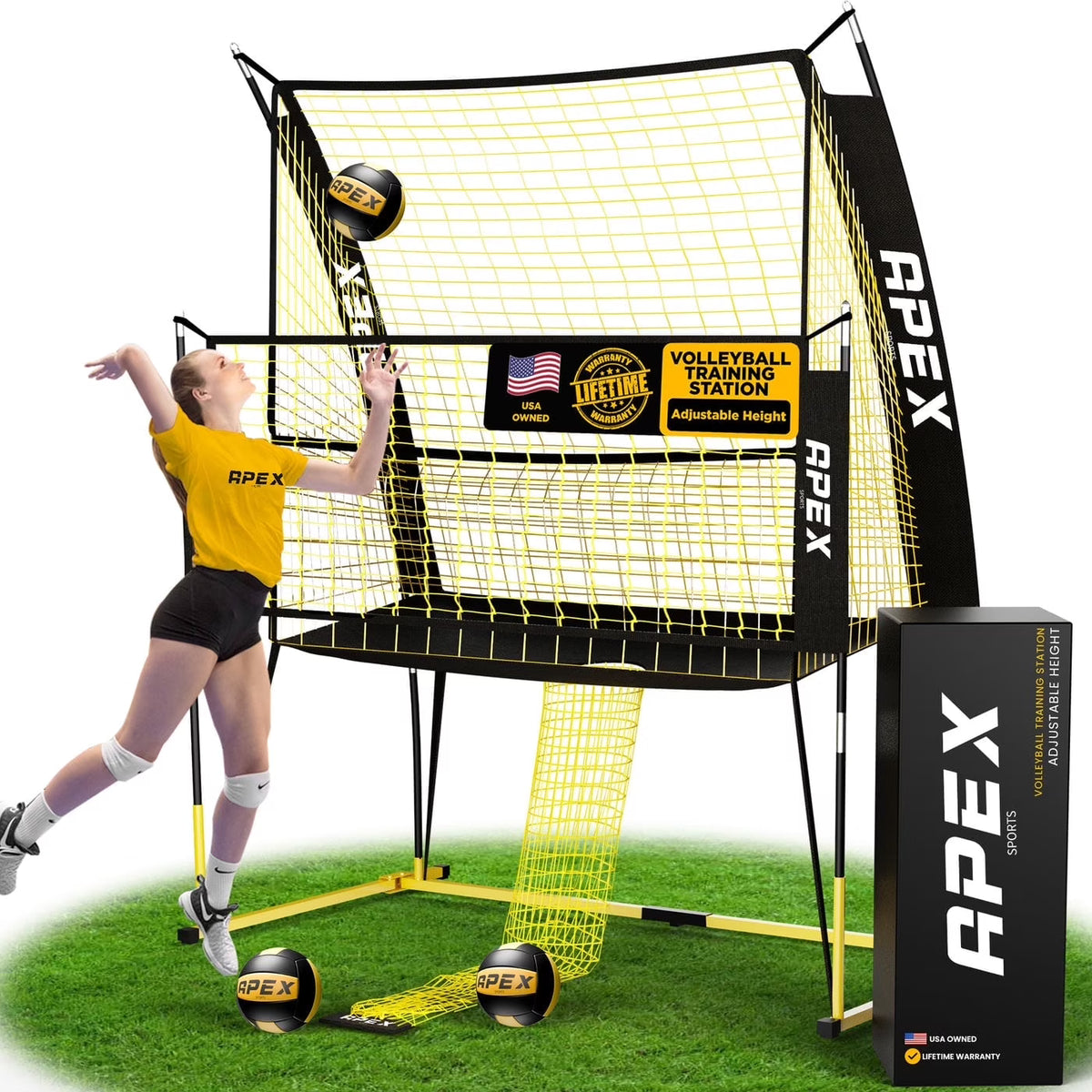 Volleyball Training Net Equipment System - Sturdy, Adjustable, and Portable | Improve Accuracy, Technique, and Skills | Ideal for Indoor/Outdoor Use | Easy Assembly & Storage |
