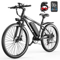 26" Electric Bike for Adults with Peak 750W Brushless Motor, 35Miles 22MPH Commuting Electric Mountain Bike with 36V 10AH Removable Battery, 7-Speed, Front Fork Suspension