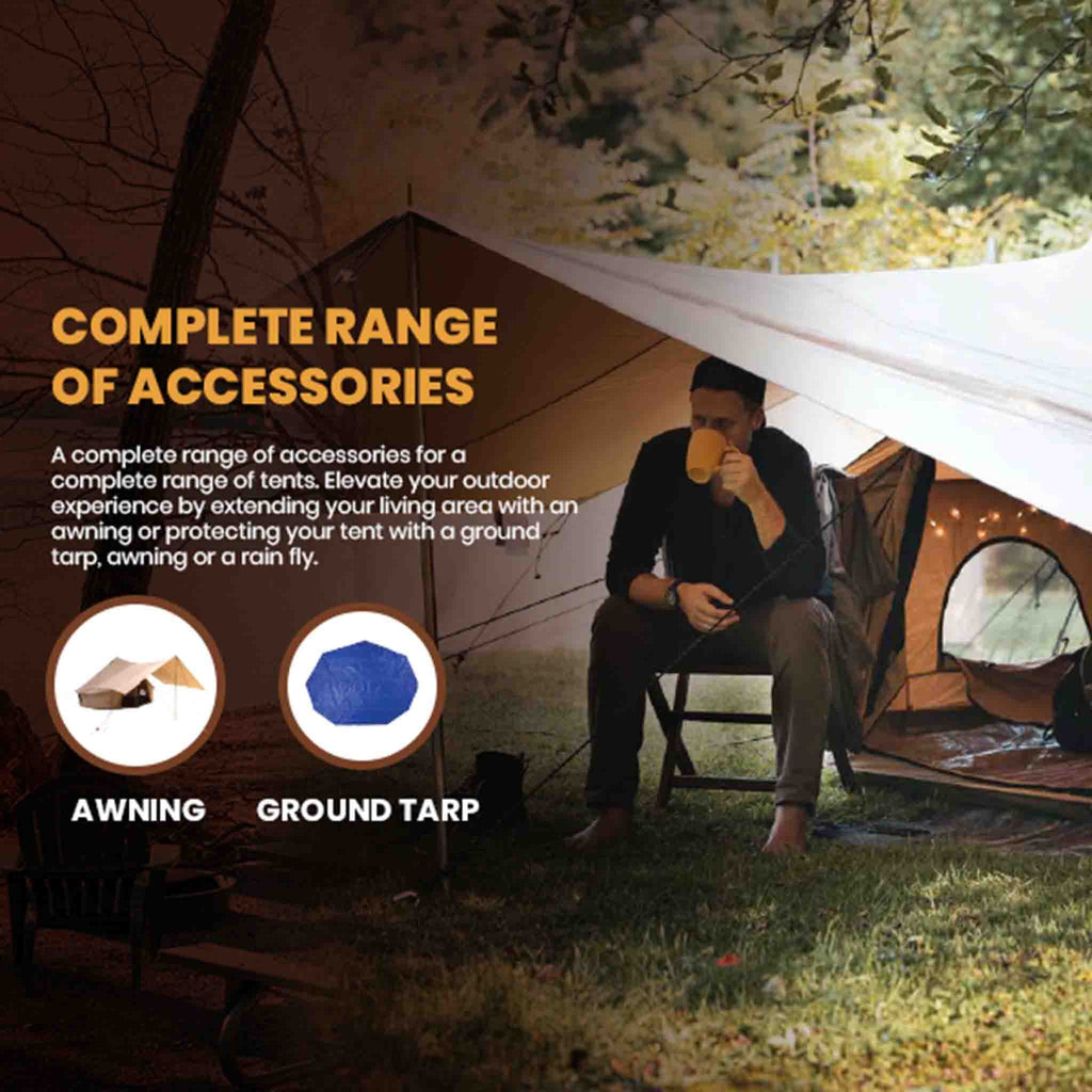 White Duck Outdoors Avalon Optimus Canvas Bell Tent (23') - Water Repellent - All Season Tent w/Stove Jack, Maximum Occupancy 12 People