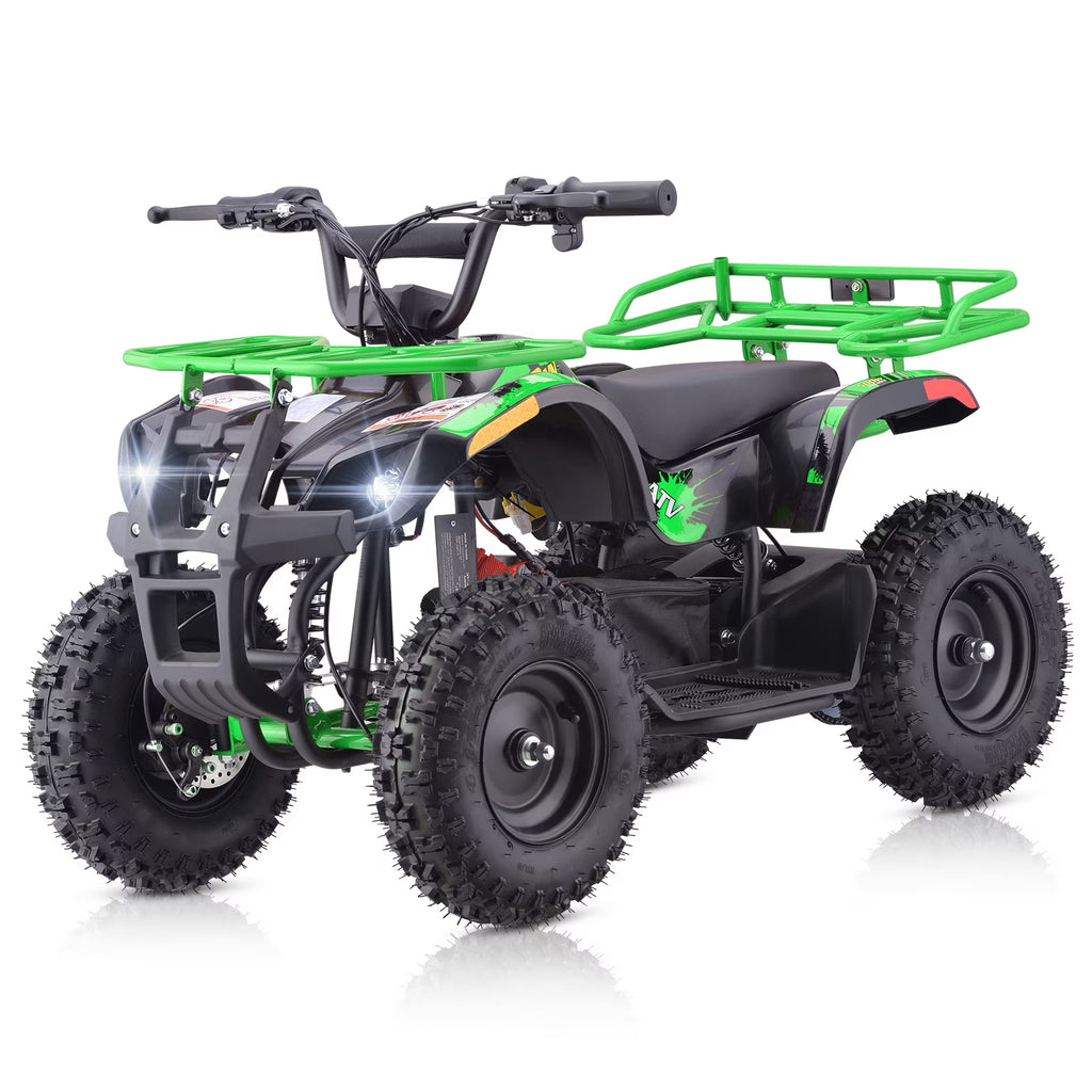 Aoemoe 500W 36V Battery-Powered Ride-On Off-Road 4-Wheeler 15 Mile Range, Flame